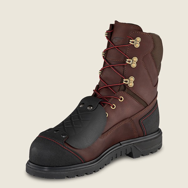 Mens Red Wing Brnr Xp - 8-inch Waterproof Toe Metguard - Safety Boots Brown/Black - IRJ721380